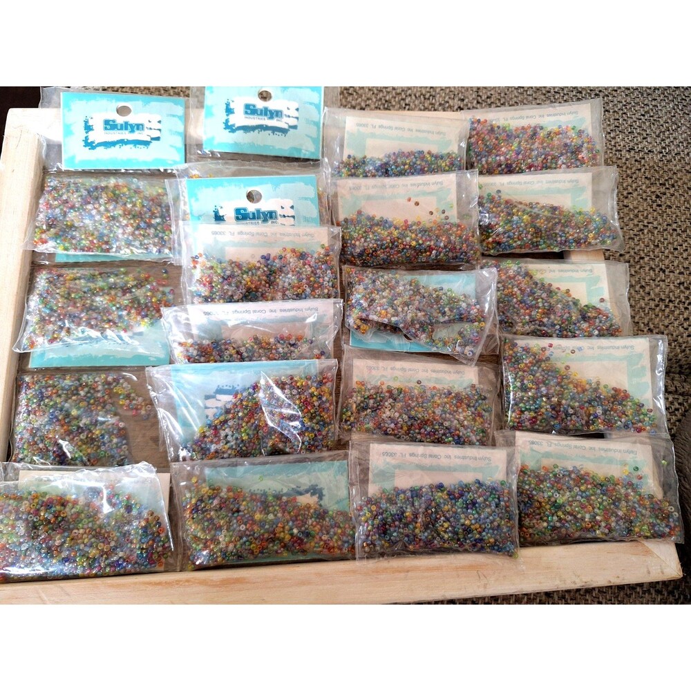 Sulyn Industries Multi-colored Seed Beads Lot‎ Of 20 Packets  NEW